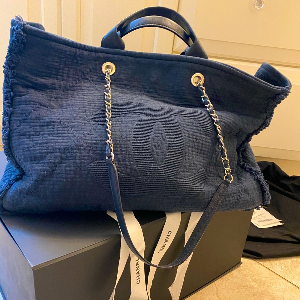 Chanel large shopping bag in blue